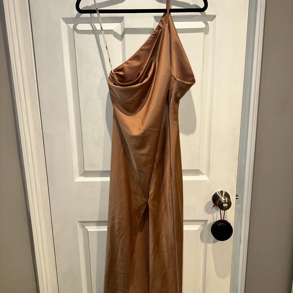 ASOS One-Shoulder Brown Dress